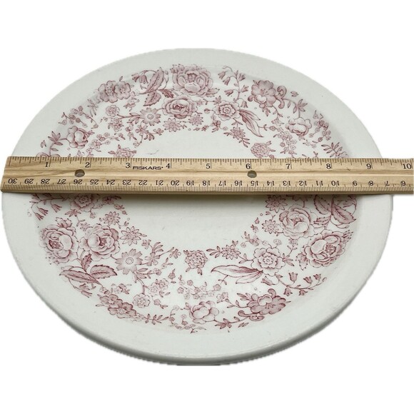 Vintage Sterling China 9.5” Dinner Plate Pink Floral USA 1950s Restaurant Ware - Picture 6 of 6